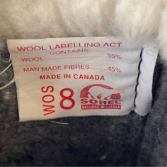 Sorel Manitou Wool Black Tan Insulated Lined Rubber Winter Snow Boots Size 8 - Picture 11 of 13